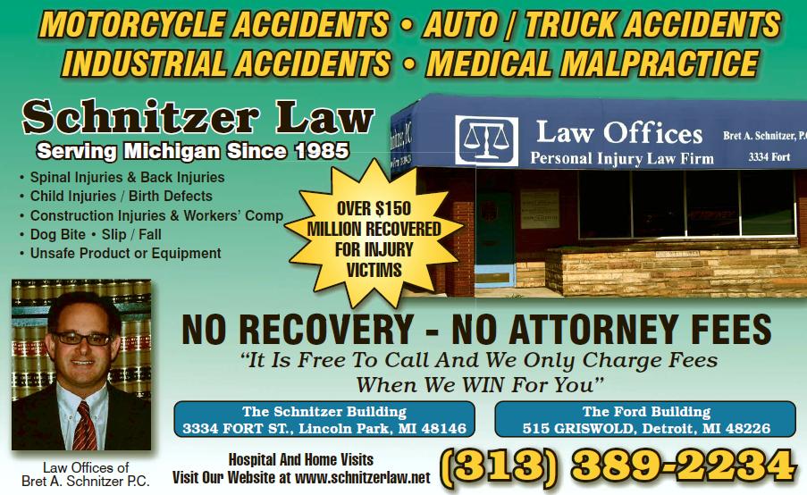 Law firm advertisement for personal injury cases.