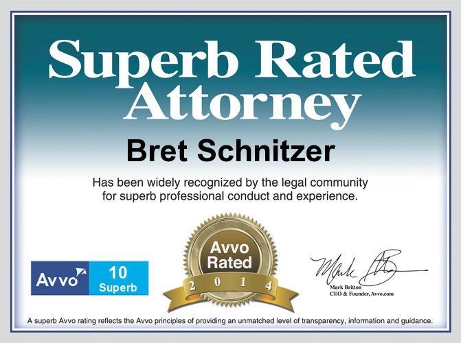 Superb Rated Attorney certificate from Avvo.