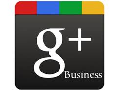 Google Plus Business logo with colored stripes.