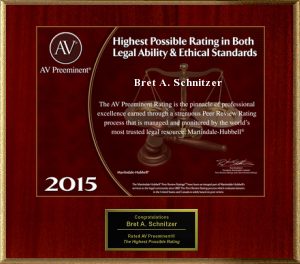 Award plaque for legal and ethical standards.