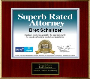 Superb Rated Attorney Plaque on Wooden Background.